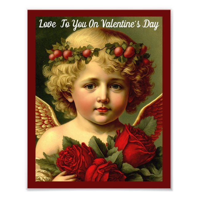 Valentine Angel With Roses Poster (Front)