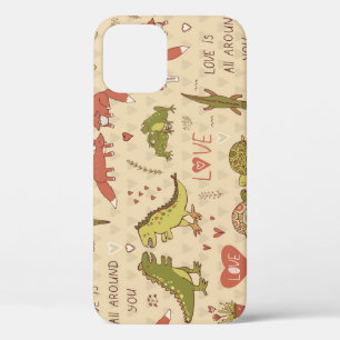 Valentine Animal Hand-Drawn Print iPhone 12 Case