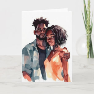 Valentine Anniversary Black Couple Card