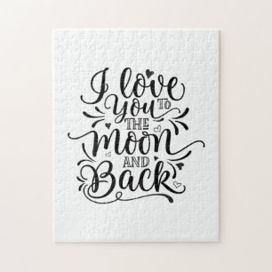 Valentine Art I Love You To The Moon Jigsaw Puzzle
