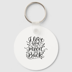 Valentine Art I Love You To The Moon Key Ring
