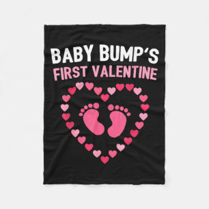 Valentine Baby Bump Shirt First Valentine Pregnanc Fleece Blanket