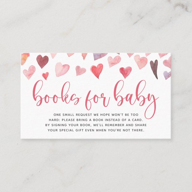 Valentine Baby Shower Books for Baby Insert Card (Front)
