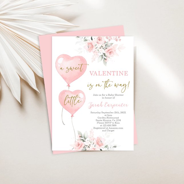 Valentine Baby Shower Girl Invitation (Creator Uploaded)