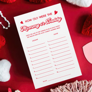 Valentine Baby Shower Guess Age Mummy Daddy Game