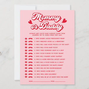 Valentine Baby Shower Guess Who Game Card