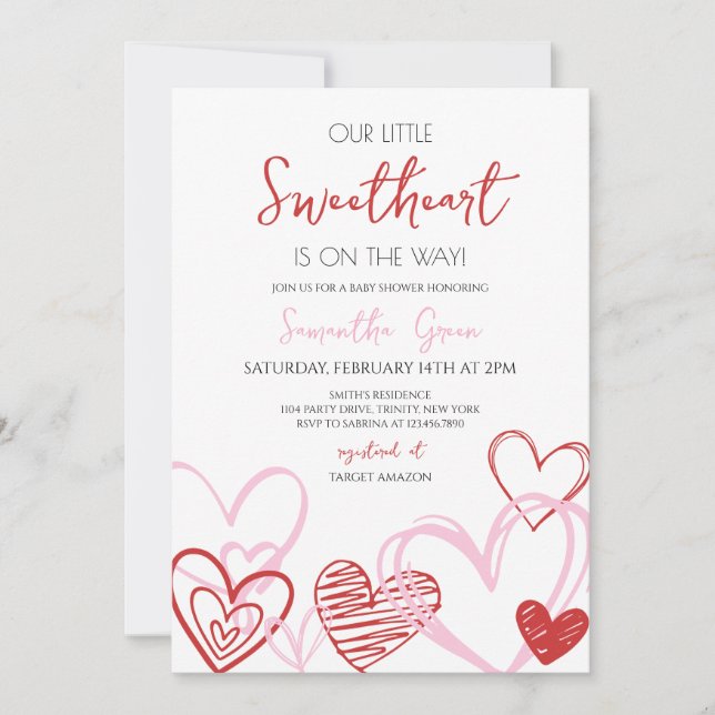 Valentine Baby Shower Invitation (Front)