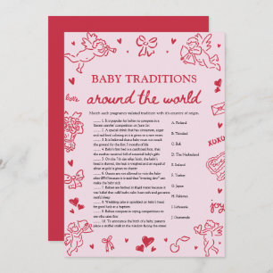Valentine Baby Traditions Around The World Game Invitation