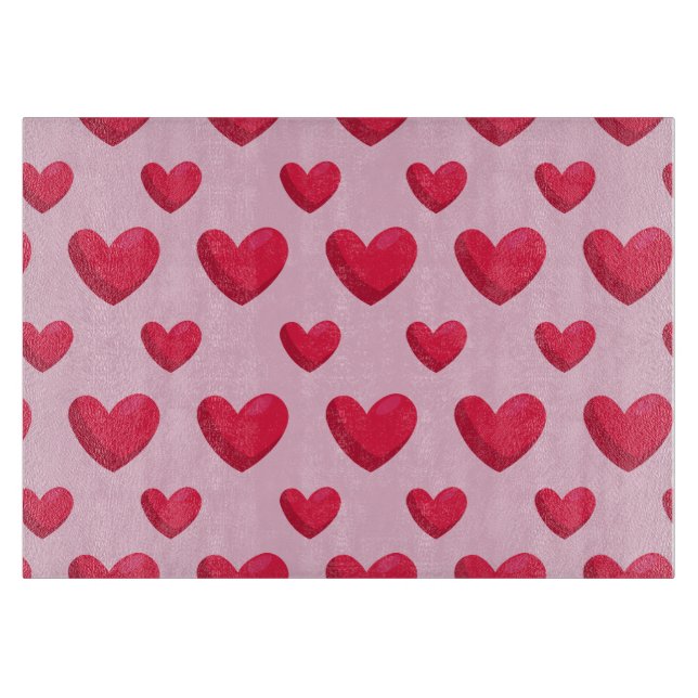 Valentine Background With Heart Love            Cutting Board (Front)