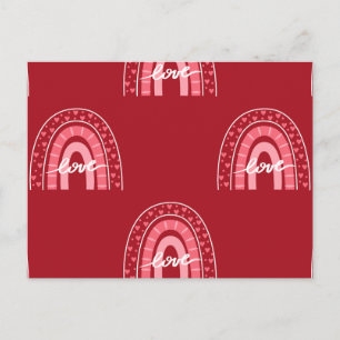 Valentine Background With Hearts Love Holiday Postcard