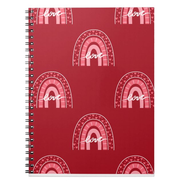 Valentine Background With Hearts Love  Notebook (Front)