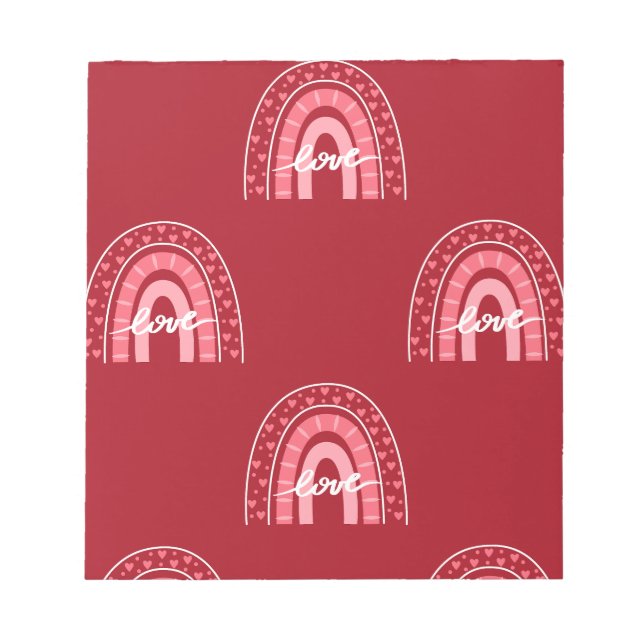 Valentine Background With Hearts Love      Notepad (Front)