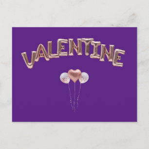 Valentine Balloon Lettering with Heart Balloon  Postcard