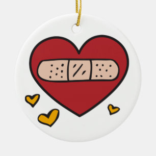 Valentine Band Aid Ceramic Tree Decoration