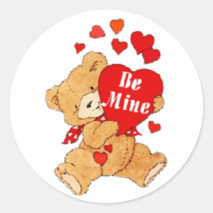 Valentine Be Mine Bear Sticker