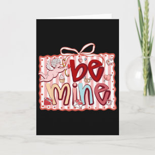 Valentine Be Mine Lace Coquette Bow Card