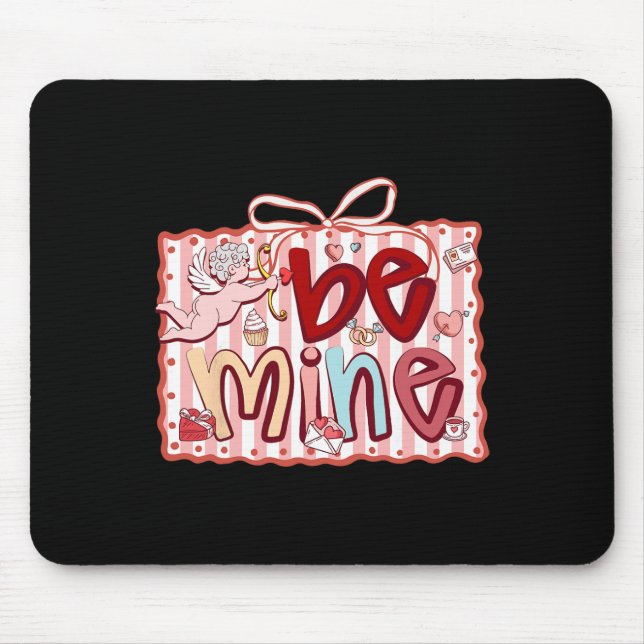 Valentine Be Mine Lace Coquette Bow  Mouse Mat (Front)