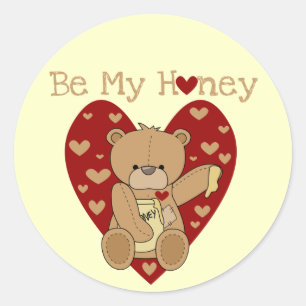 Valentine Be My Honey T-shirts and Gifts Classic Round Sticker