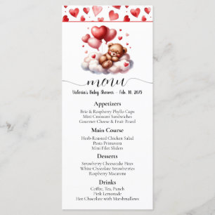Valentine Bear Baby Shower Menu