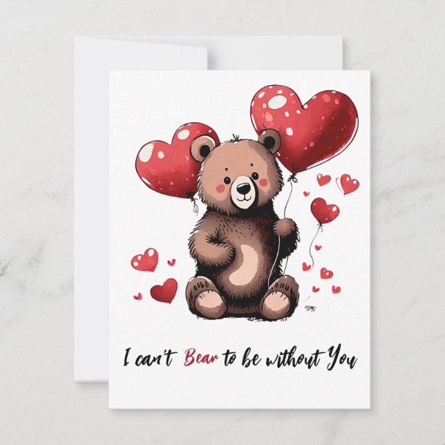Valentine bear holiday card (Front)