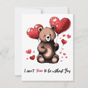 Valentine bear holiday card