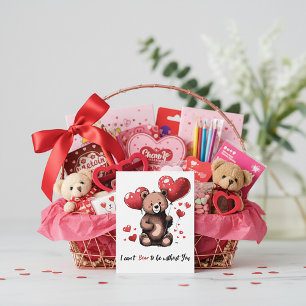 Valentine bear holiday card