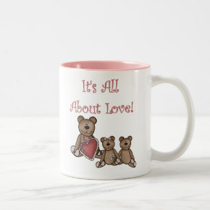 Valentine Bears All About Love Two-Tone Coffee Mug