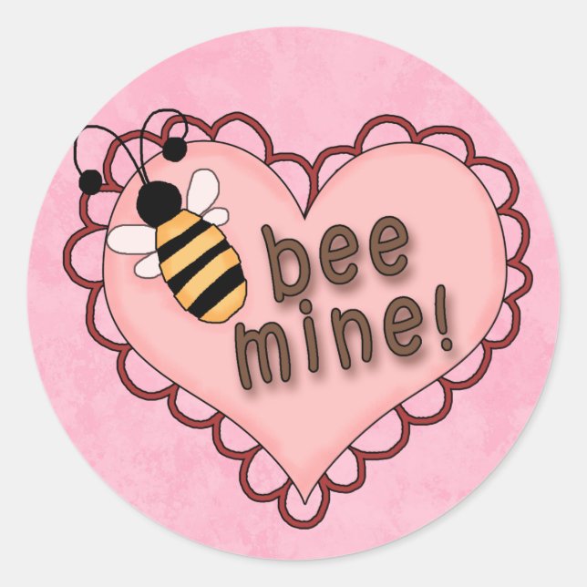Valentine Bee sticker (Front)