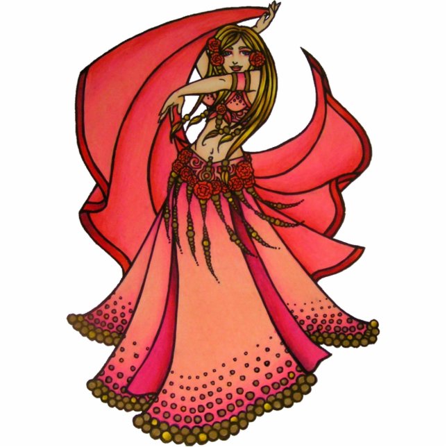Valentine Belly Dancer Photo Sculpture Decoration (Front)