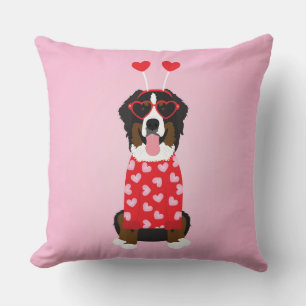 Valentine Bernese Mountain Dog Cushion