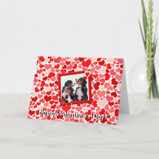 Valentine Bernese Mountain dog Heart Greeting Card (Front)