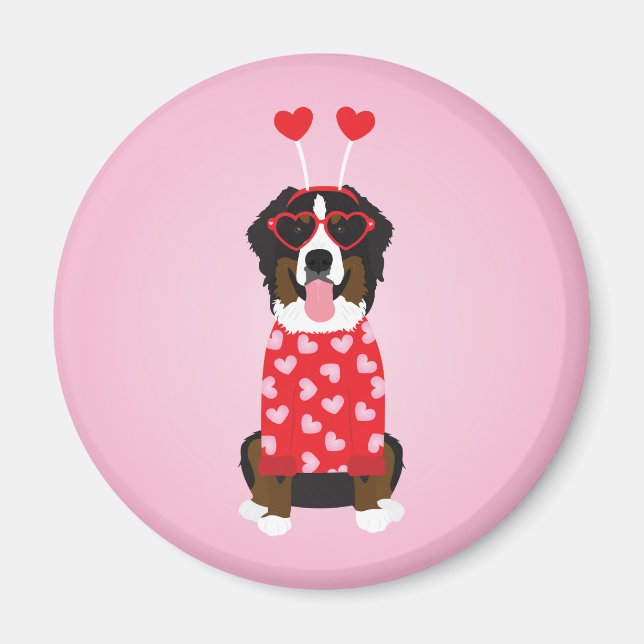 Valentine Bernese Mountain Dog Magnet (Front)
