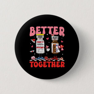 Valentine Better Together Nurse Pink Bow Rn Pct Cn 6 Cm Round Badge