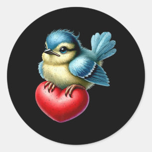 Valentine Bird Day Birding Birdwatching Birdwatche Classic Round Sticker