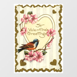 Valentine Bird Window Cling