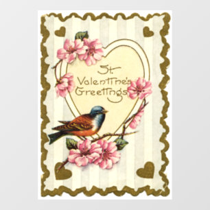 Valentine Bird Window Cling