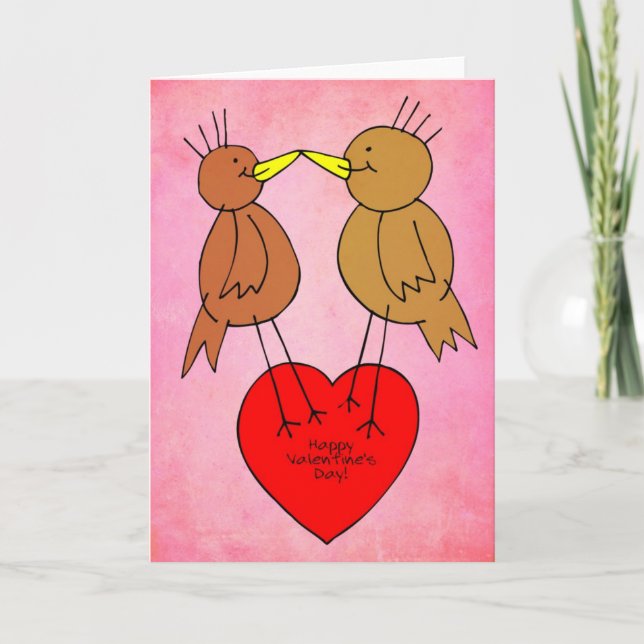 Valentine Birds Holiday Card (Front)