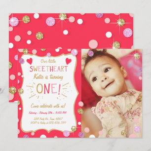 Valentine Birthday Invitation Little Sweetheart