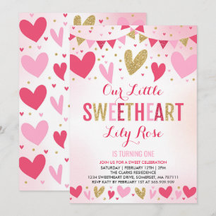 Valentine Birthday Invitation Sweetheart Birthday