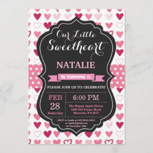 Valentine Birthday Our Little Sweetheart Invitation