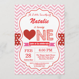 Valentine Birthday Our Little Sweetheart Invitation