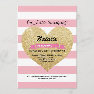 Valentine Birthday Our Little Sweetheart Invitation