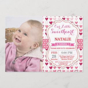 Valentine Birthday Our Little Sweetheart Invitation