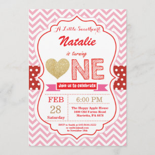Valentine Birthday Our Little Sweetheart Invitation
