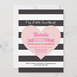 Valentine Birthday Our Little Sweetheart Invitation