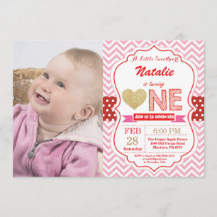 Valentine Birthday Our Little Sweetheart Invitation