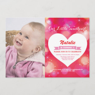 Valentine Birthday Our Little Sweetheart Invitation