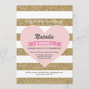 Valentine Birthday Our Little Sweetheart Invitation
