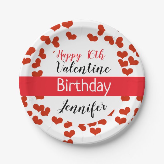 Valentine Birthday Party Ideas Paper Plate (Front)