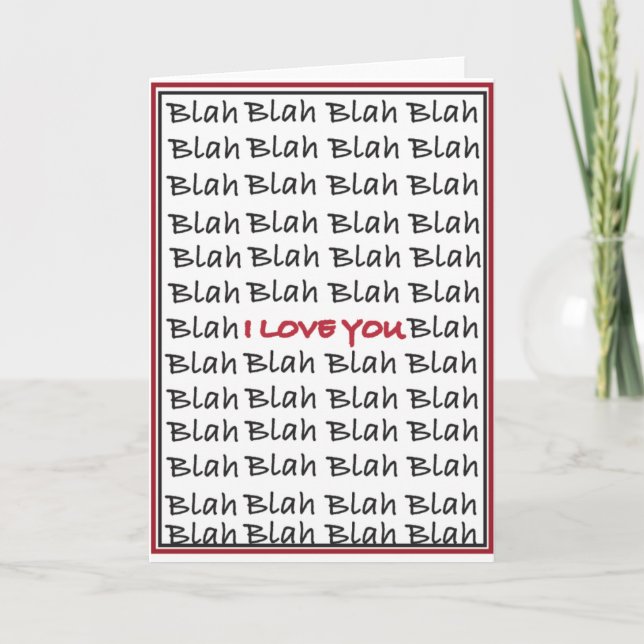 Valentine Bla Bla Bla Holiday Card (Front)